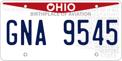 OH license plate GNA9545