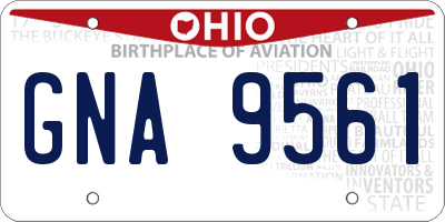 OH license plate GNA9561