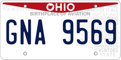 OH license plate GNA9569