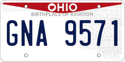 OH license plate GNA9571