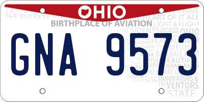 OH license plate GNA9573