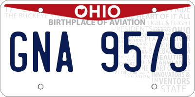 OH license plate GNA9579