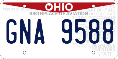 OH license plate GNA9588