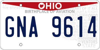 OH license plate GNA9614