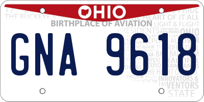 OH license plate GNA9618