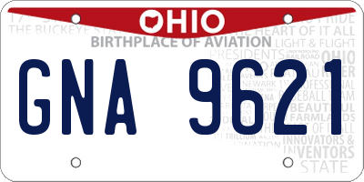 OH license plate GNA9621