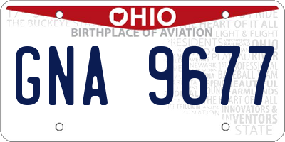 OH license plate GNA9677