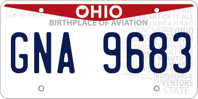 OH license plate GNA9683