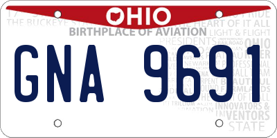 OH license plate GNA9691