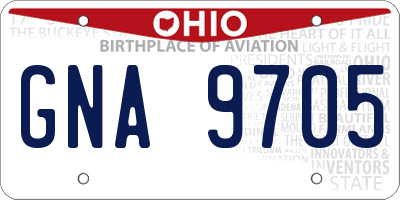 OH license plate GNA9705