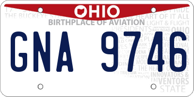 OH license plate GNA9746