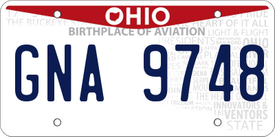 OH license plate GNA9748