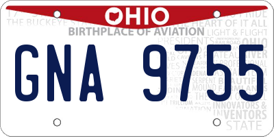 OH license plate GNA9755