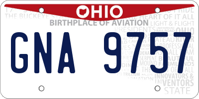 OH license plate GNA9757