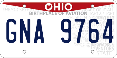 OH license plate GNA9764