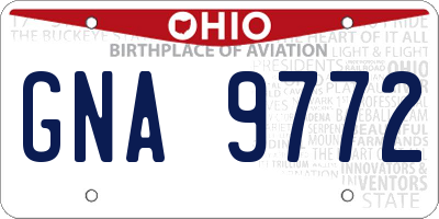 OH license plate GNA9772