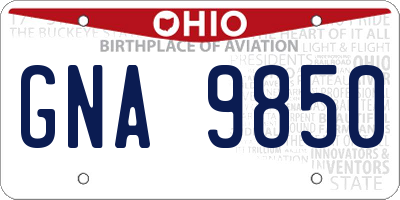 OH license plate GNA9850