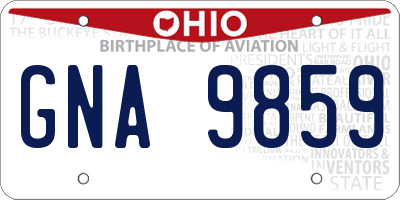 OH license plate GNA9859
