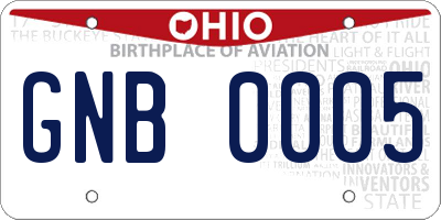 OH license plate GNB0005