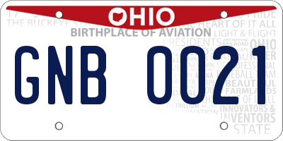 OH license plate GNB0021