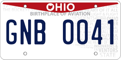 OH license plate GNB0041