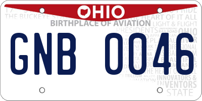OH license plate GNB0046