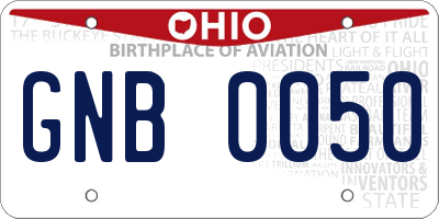 OH license plate GNB0050