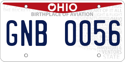 OH license plate GNB0056