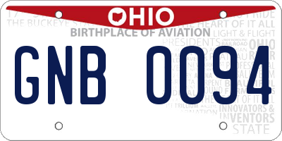 OH license plate GNB0094