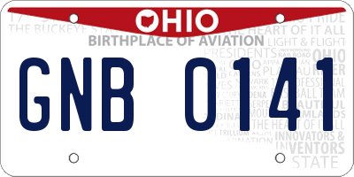 OH license plate GNB0141