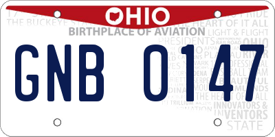 OH license plate GNB0147