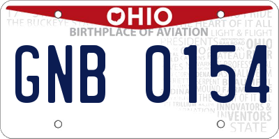 OH license plate GNB0154