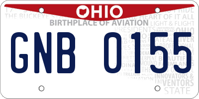 OH license plate GNB0155