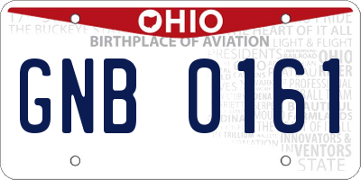 OH license plate GNB0161
