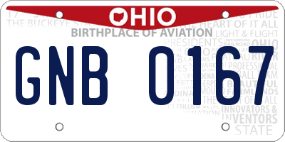 OH license plate GNB0167