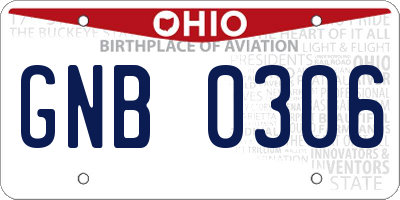 OH license plate GNB0306