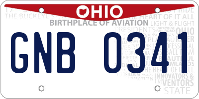 OH license plate GNB0341