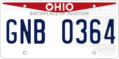 OH license plate GNB0364