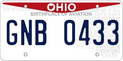 OH license plate GNB0433