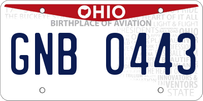 OH license plate GNB0443
