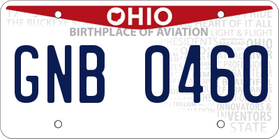 OH license plate GNB0460