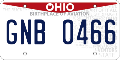 OH license plate GNB0466