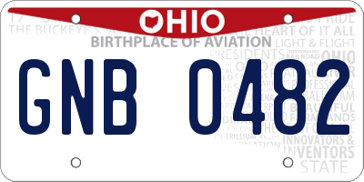 OH license plate GNB0482