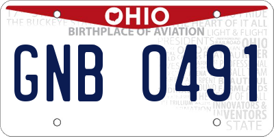 OH license plate GNB0491