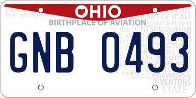 OH license plate GNB0493