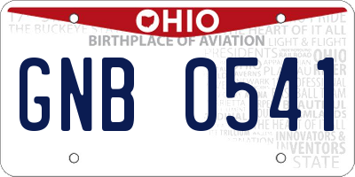 OH license plate GNB0541