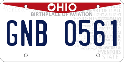 OH license plate GNB0561