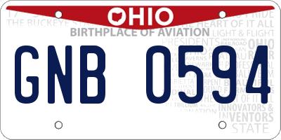 OH license plate GNB0594