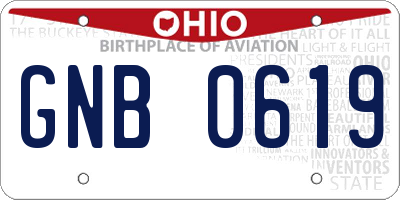 OH license plate GNB0619