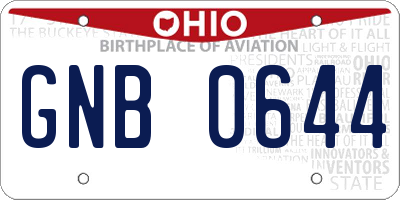 OH license plate GNB0644